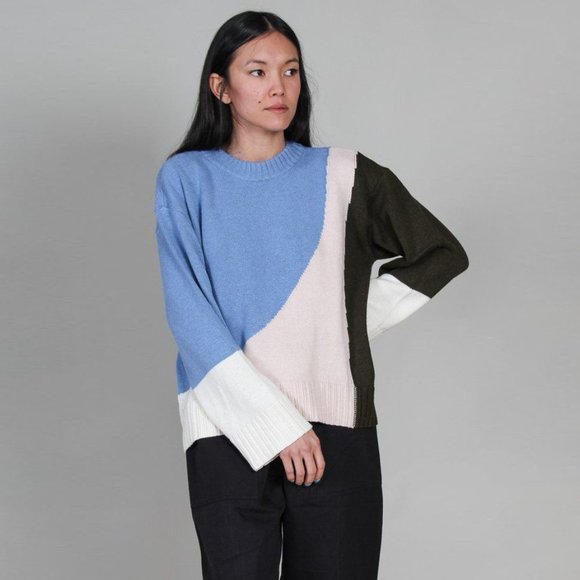Apiece Apart Colourblocked Cotton Sweater, Size Medium. - Picture 10 of 13